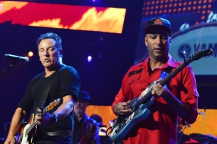 morello-600-1364223169 Bruce Springsteen and Tom Morello perform in Los Angeles, California. Rick Diamond/WireImage